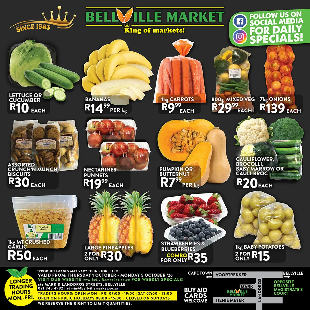 Weekly fruit and vegetable specials