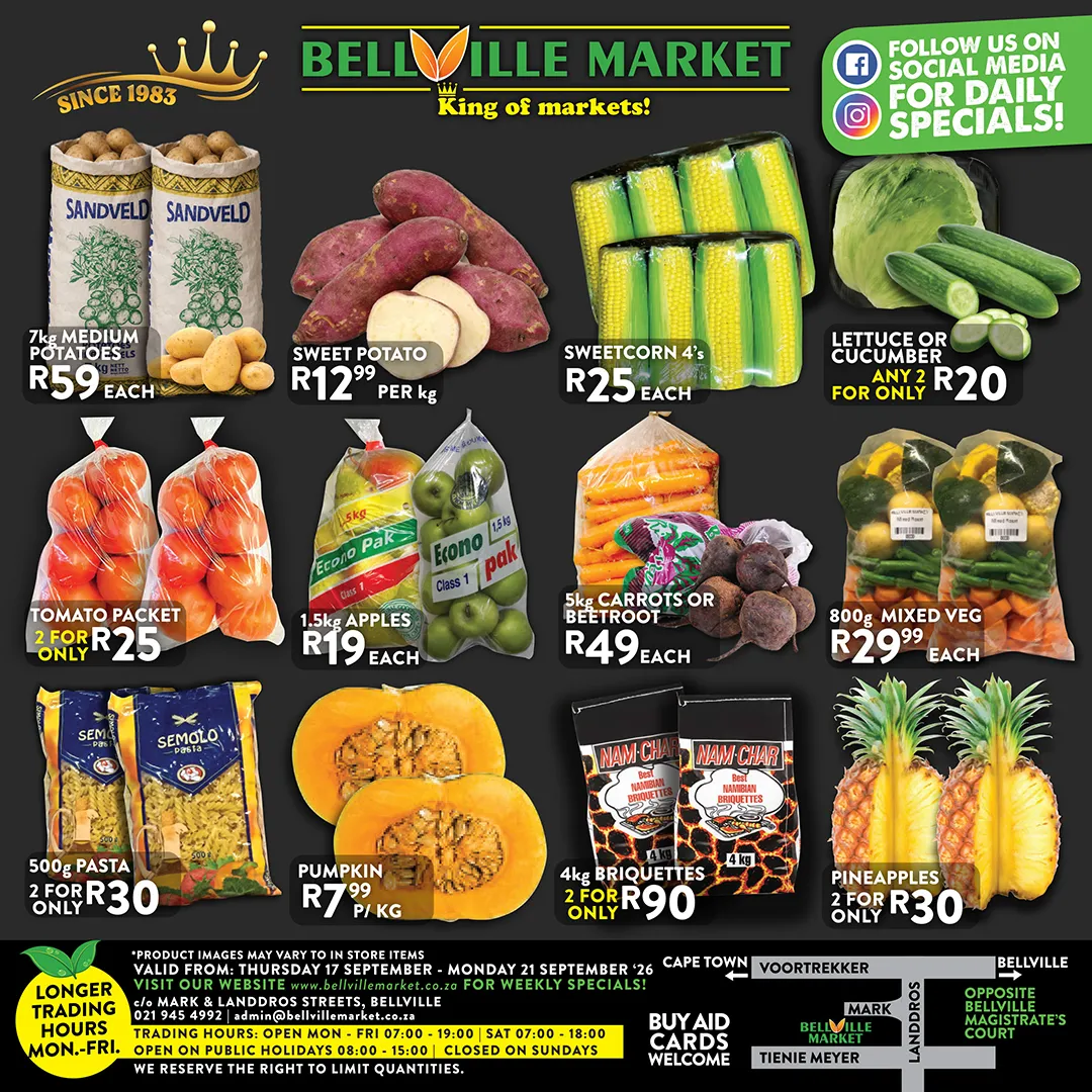 Weekly fruit and vegetable specials