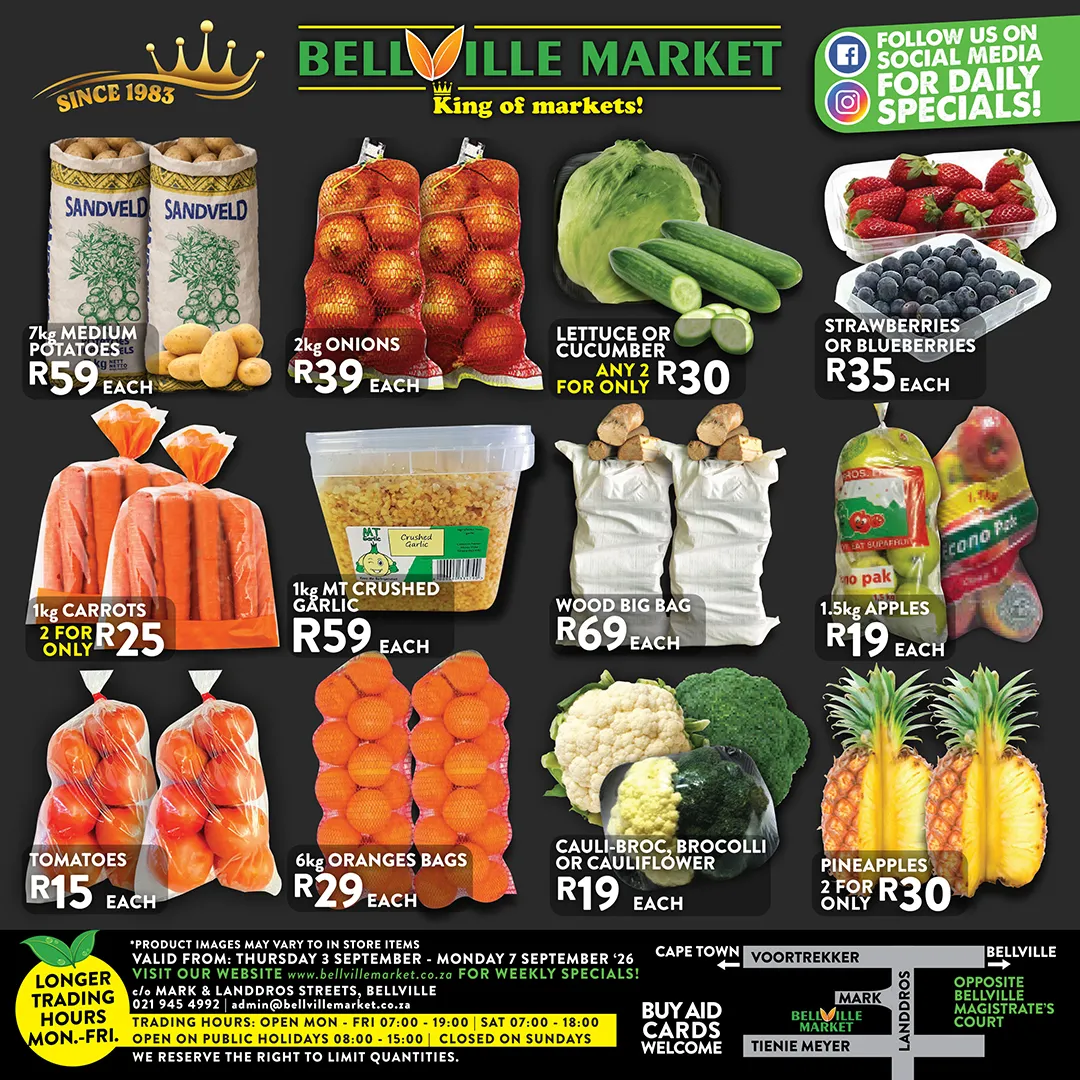 Weekly fruit and vegetable specials
