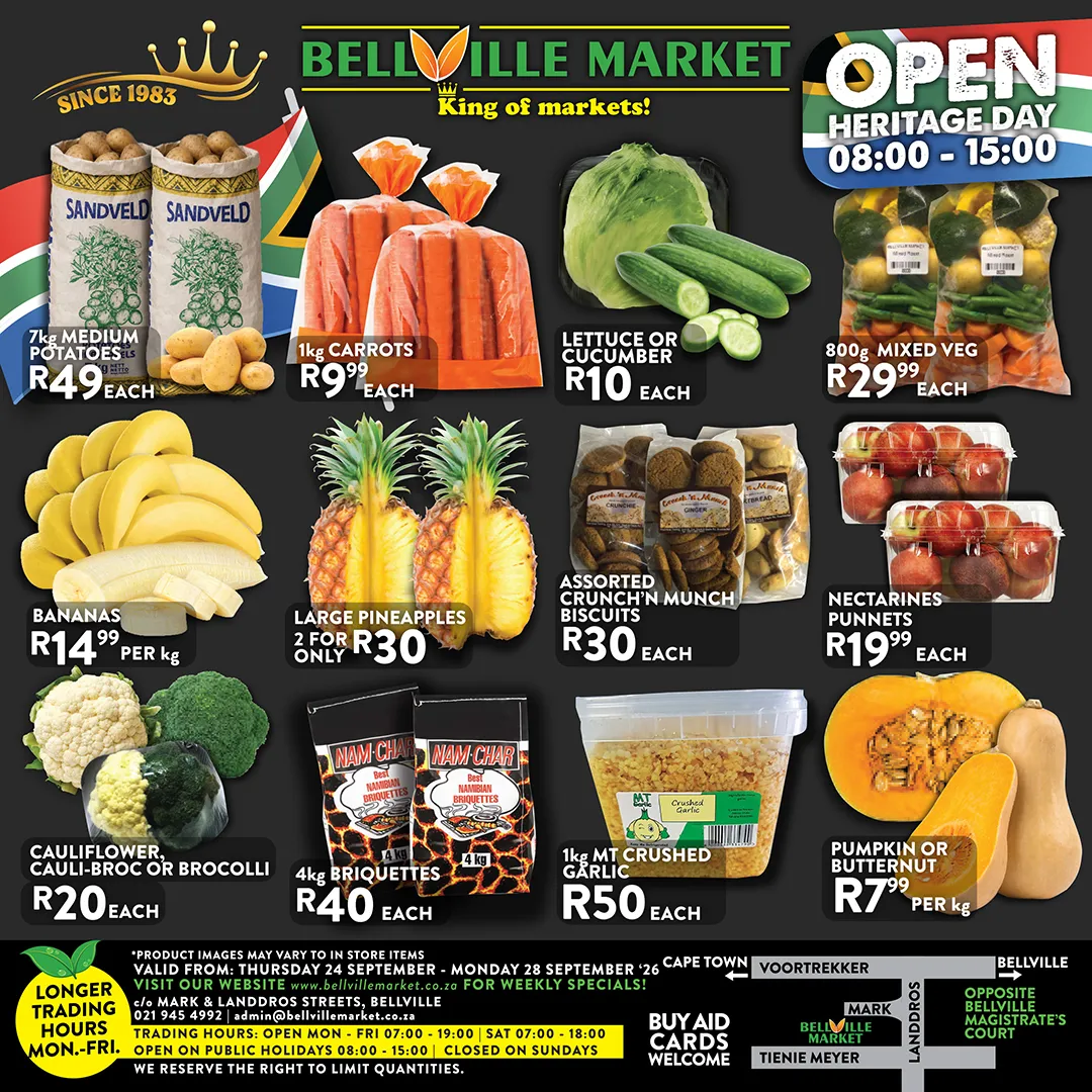 Weekly fruit and vegetable specials