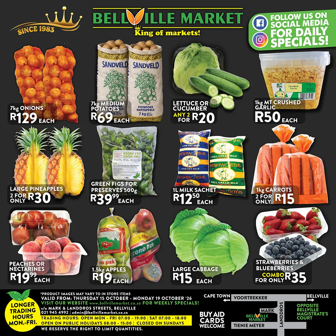 Weekly fruit and vegetable specials