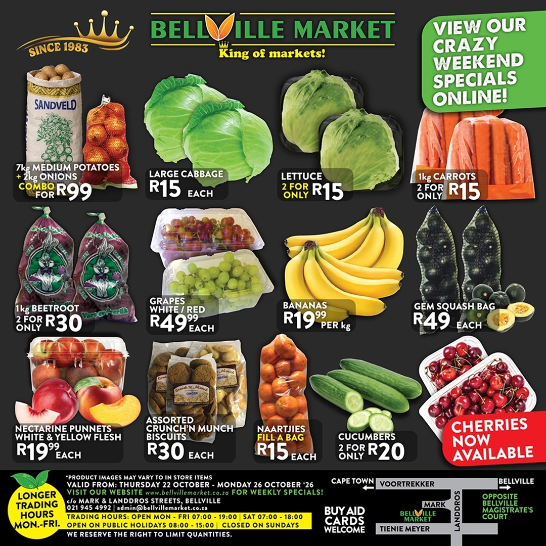 Weekly fruit and vegetable specials